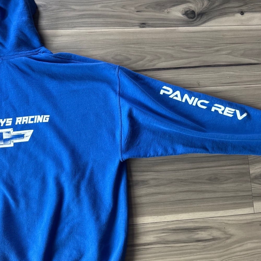 Panic Rev II Mud Racing Hoodie Royal Blue Roys Boys Racing Chevy Mens XL - Picture 6 of 7